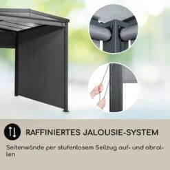 Pantheon Cortina Solid Sky Pergola Vordach 3x3m Polycarbonat Vorhänge -Wundervoller Gartenladen 10034985 de 0005 usp