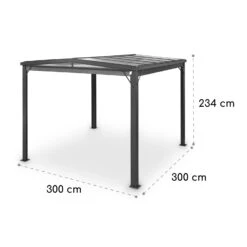 Pantheon Cortina Solid Sky Pergola Vordach 3x3m Polycarbonat Vorhänge -Wundervoller Gartenladen 10034985 yy 0007 dimensions