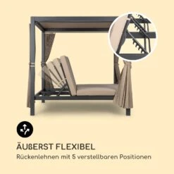 Eremitage Double XL Sunbed 2 Pers Stahl-Rahmen Sonnendach Vorhänge -Wundervoller Gartenladen 10035429 de 0007 logo