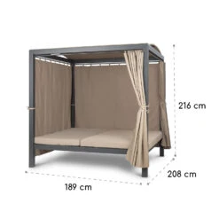 Eremitage Double XL Sunbed 2 Pers Stahl-Rahmen Sonnendach Vorhänge -Wundervoller Gartenladen 10035429 yy 0010 logo