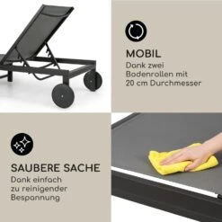 Lucca Lounger Liegestuhl Polyester Aluminium 4-Stufen -Wundervoller Gartenladen 10035443 de 0005 usp
