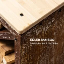 Kindlewood L Rust Holzspeicher Sitzbank 104x40x35cm Bambus Zink -Wundervoller Gartenladen 10035763 de 0004 logo