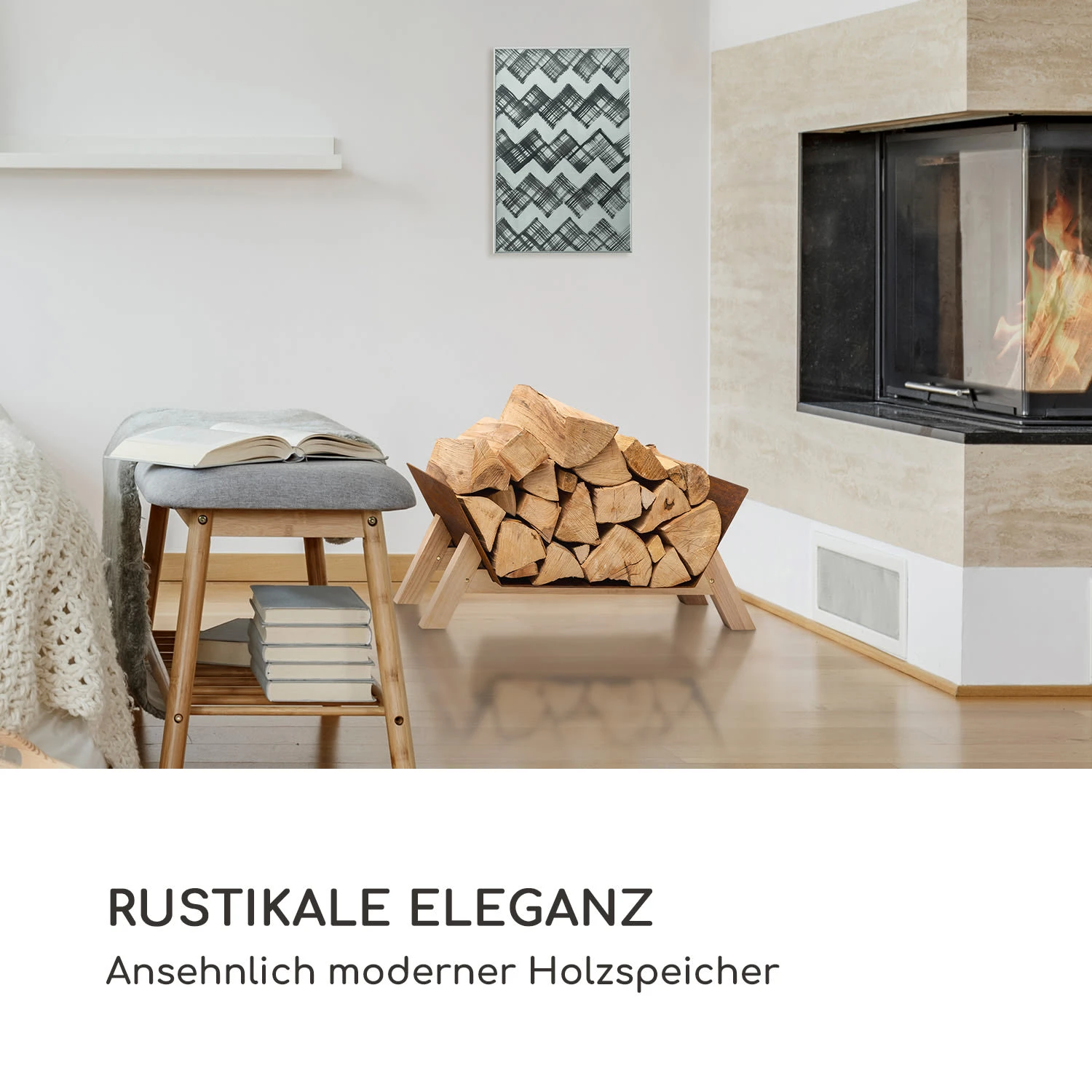 Langdon Wood Rust Holzlager 68x38x34 Cm Eisen & Holz 4 Langdon Wood Rust Holzlager 68x38x34 Cm Eisen & Holz – Bild 2
