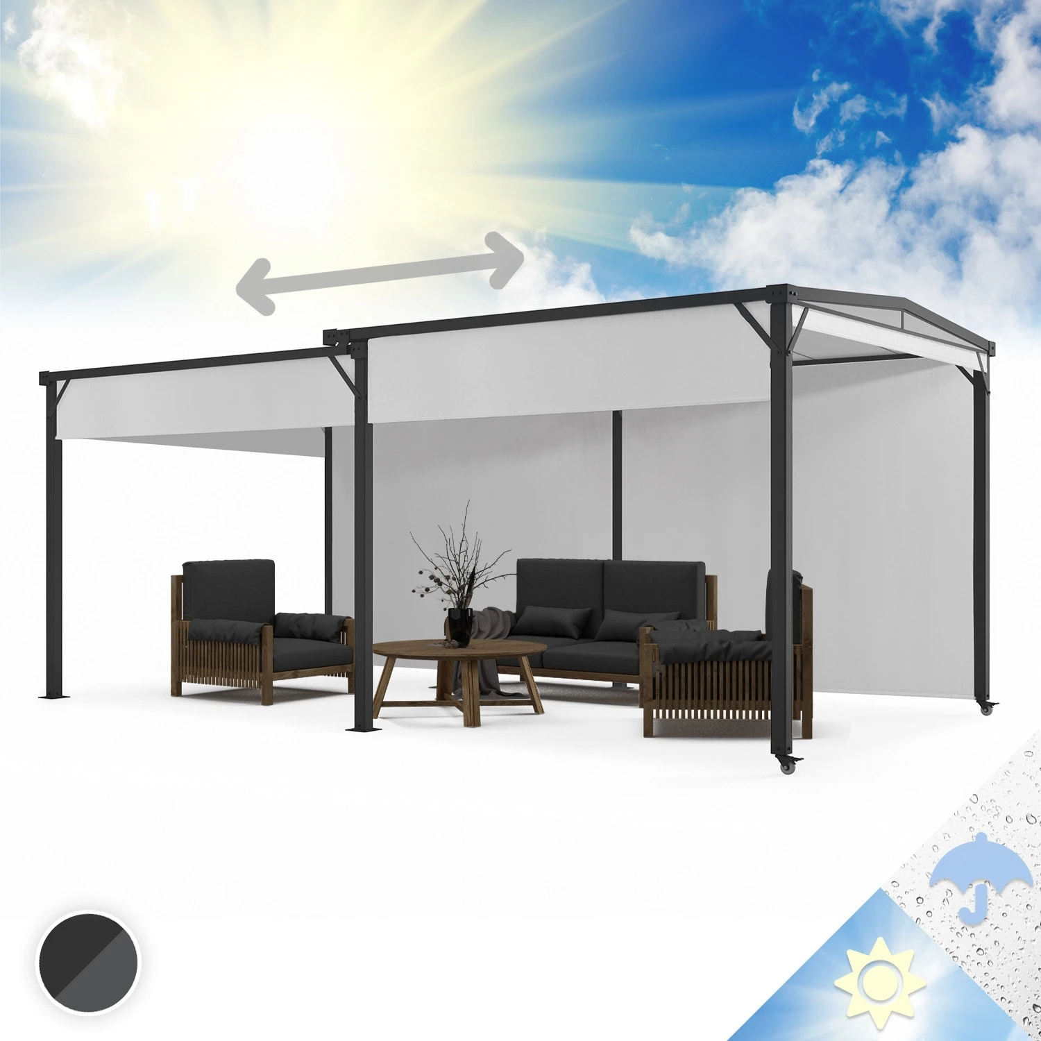 Pantheon Solid Sky Expand Pavillon Seitenwände 3x3-5,6 M Aluminium 3 Pantheon Solid Sky Expand Pavillon Seitenwände 3x3-5,6 M Aluminium
