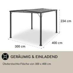 Pantheon Solid Sky Flat Pergola Vordach 3x4m Polycarbonat -Wundervoller Gartenladen 10035871 de 0004 usp
