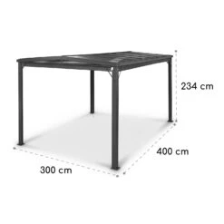 Pantheon Cortina Solid Sky Pergola Vordach 3x4m Polycarbonat -Wundervoller Gartenladen 10035873 yy 0007 dimensions