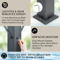 Pantheon Cortina Solid Sky Pergola Vordach 3x4m Polycarbonat -Wundervoller Gartenladen 10035874 de 0003 usp