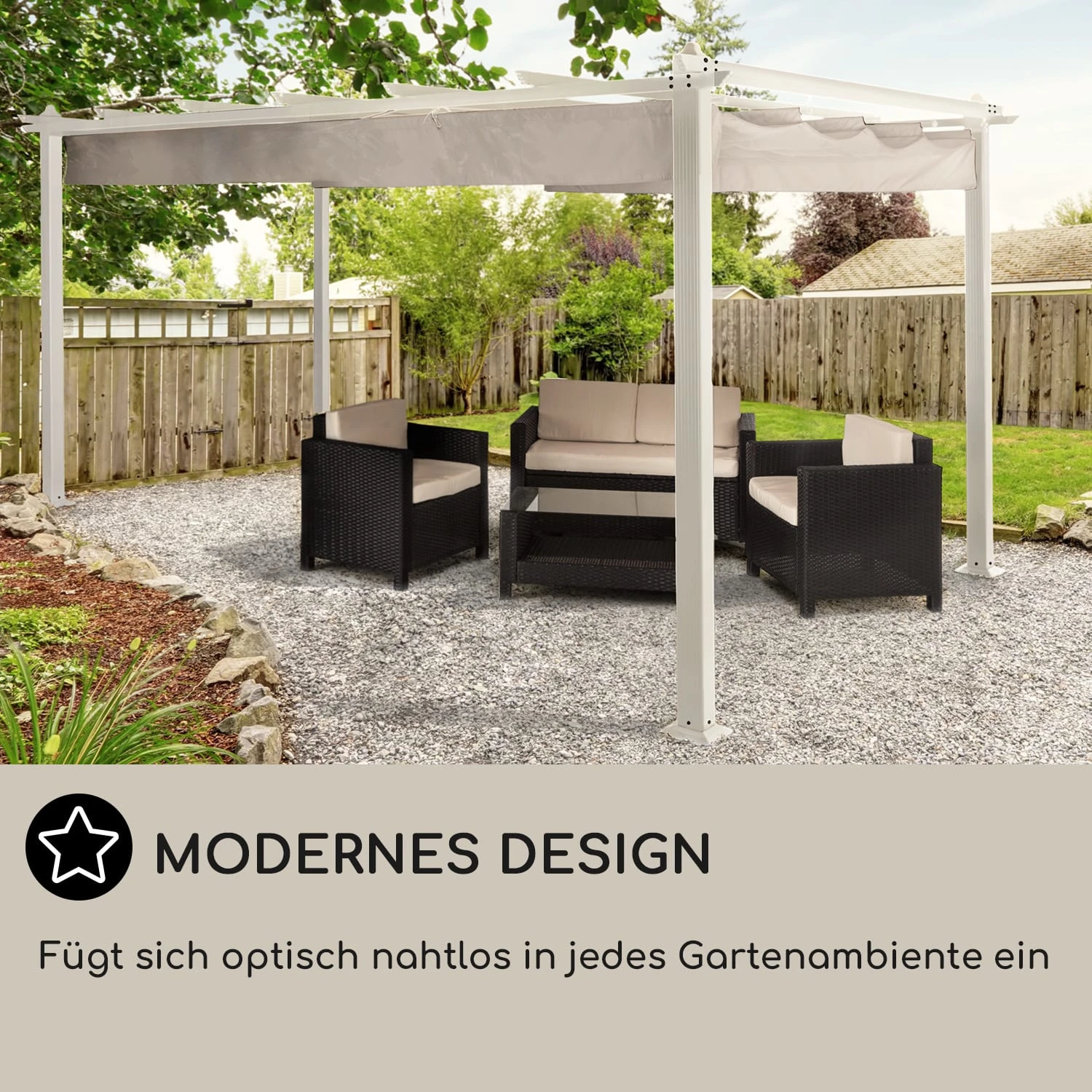Pantheon Pergola Aluminiumkantrohr 3x4m 4 Eckpfosten Wasserabweisend 8 Pantheon Pergola Aluminiumkantrohr 3x4m 4 Eckpfosten Wasserabweisend – Bild 6