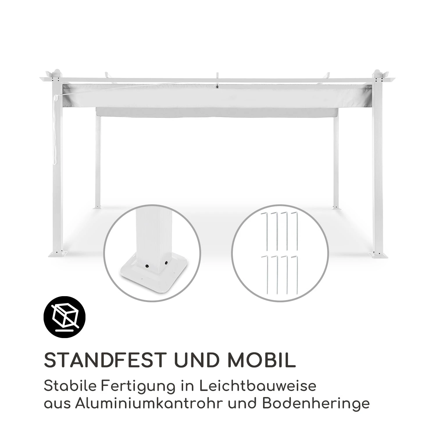 Pantheon Pergola Aluminiumkantrohr 3x4m 4 Eckpfosten Wasserabweisend 5 Pantheon Pergola Aluminiumkantrohr 3x4m 4 Eckpfosten Wasserabweisend – Bild 3