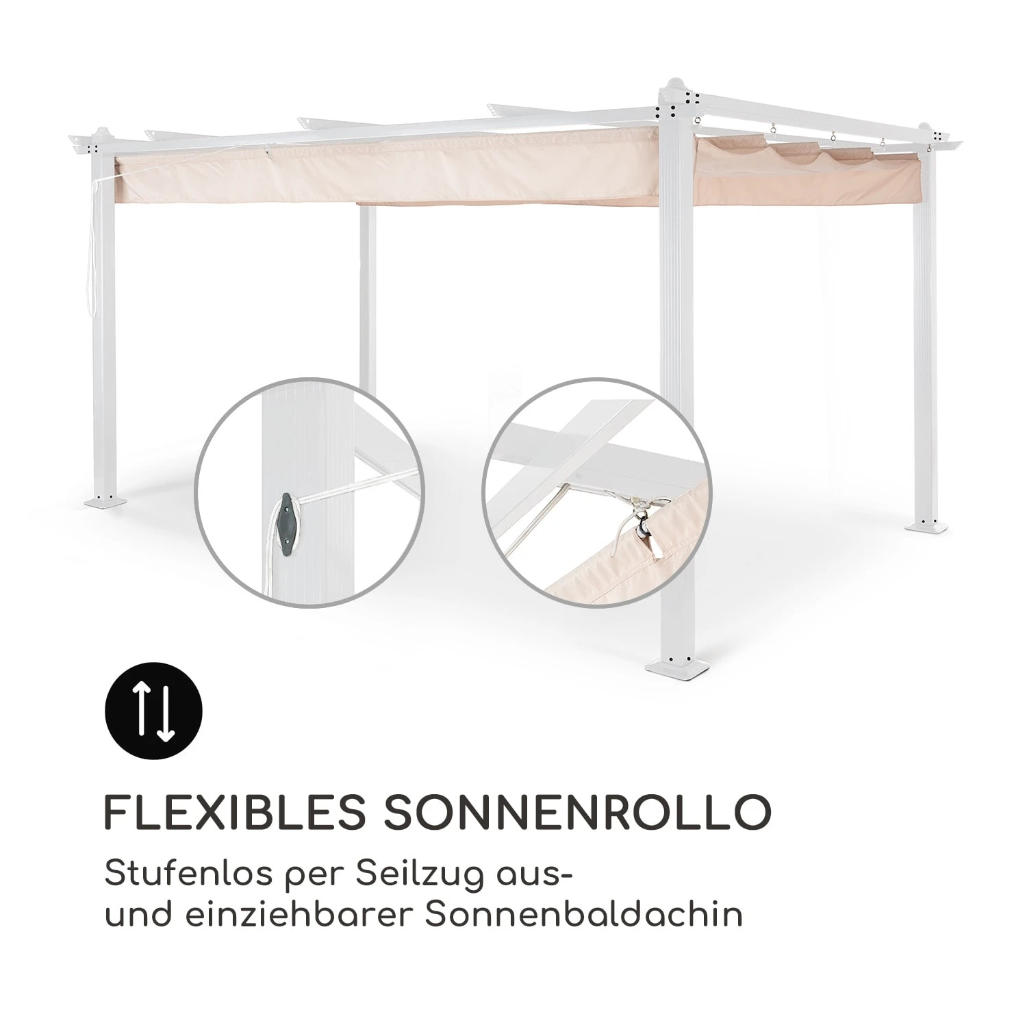 Pantheon Pergola Aluminiumkantrohr 3x4m 4 Eckpfosten Wasserabweisend 6 Pantheon Pergola Aluminiumkantrohr 3x4m 4 Eckpfosten Wasserabweisend – Bild 4