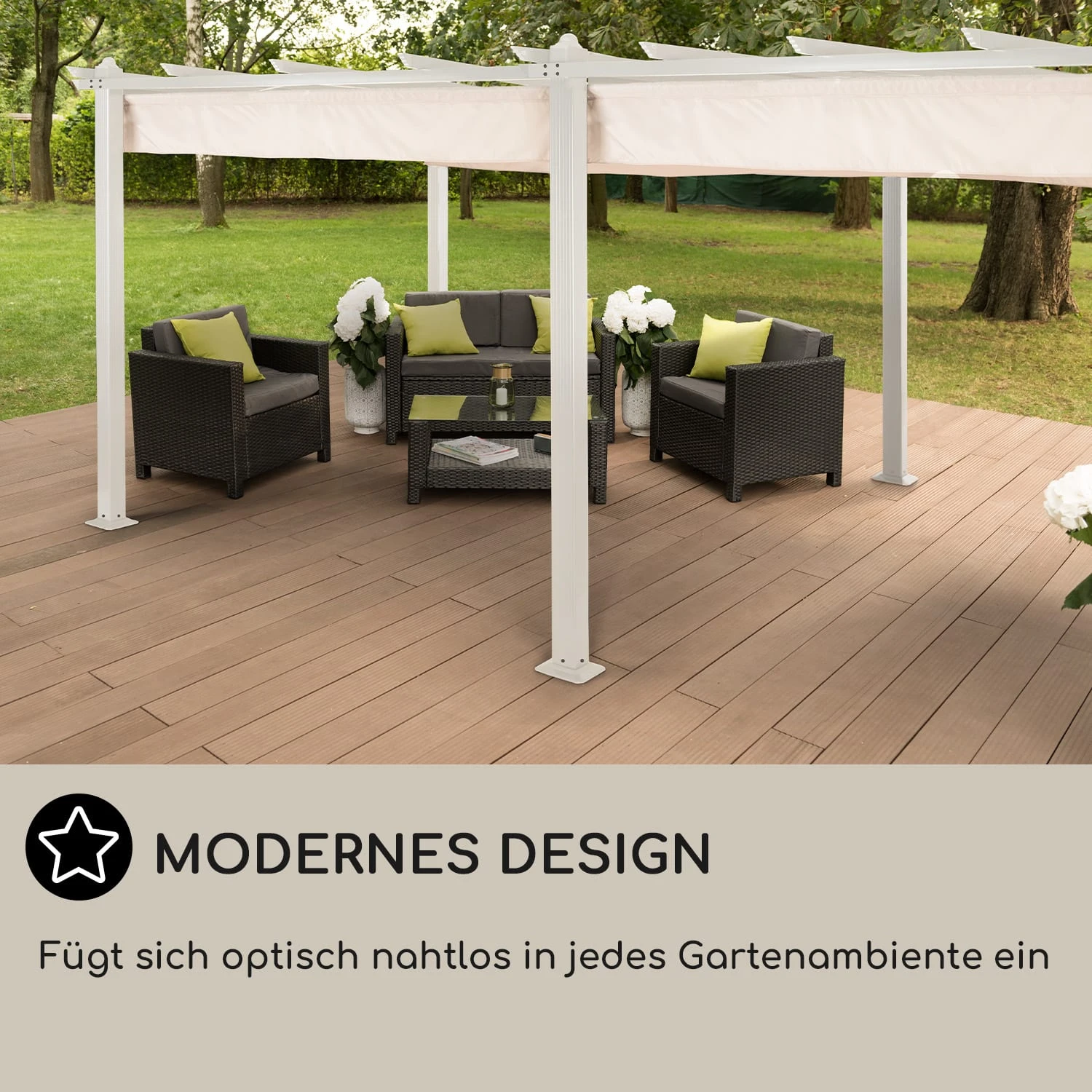 Pantheon Pergola Aluminiumkantrohr 3x6m 4 Eckpfosten Wasserabweisend 8 Pantheon Pergola Aluminiumkantrohr 3x6m 4 Eckpfosten Wasserabweisend – Bild 6
