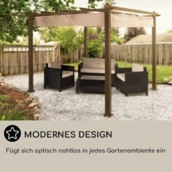 Pantheon Rust Pergola Aluminium 3x3m 6 Eckpfosten Wasserabweisend -Wundervoller Gartenladen 10035887 DE 0006 usp