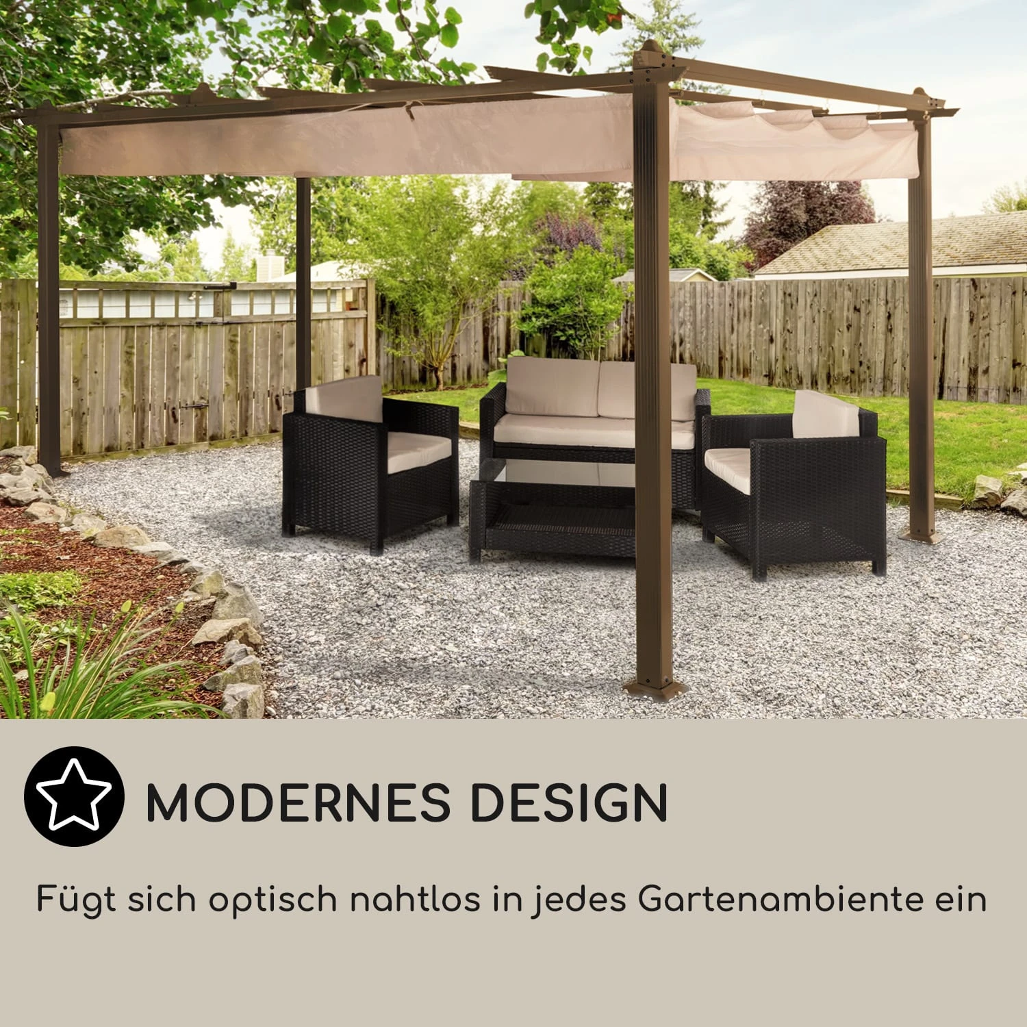 Pantheon Rust Pergola Aluminium 3x4m 6 Eckpfosten Wasserabweisend 8 Pantheon Rust Pergola Aluminium 3x4m 6 Eckpfosten Wasserabweisend – Bild 6