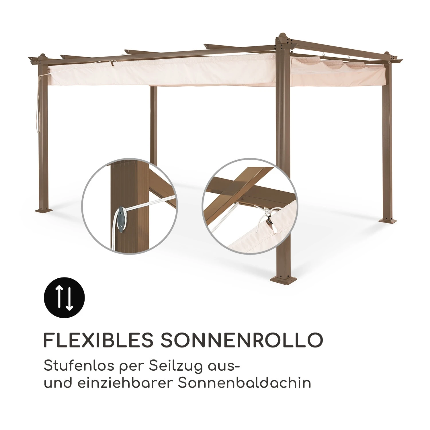 Pantheon Rust Pergola Aluminium 3x4m 6 Eckpfosten Wasserabweisend 6 Pantheon Rust Pergola Aluminium 3x4m 6 Eckpfosten Wasserabweisend – Bild 4