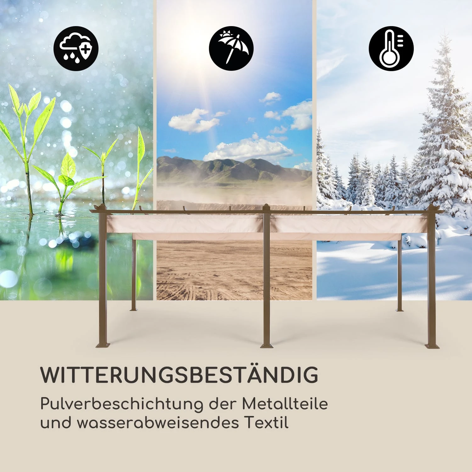 Pantheon Rust Pergola Aluminium 3x6m 6 Eckpfosten Wasserabweisend 7 Pantheon Rust Pergola Aluminium 3x6m 6 Eckpfosten Wasserabweisend – Bild 5