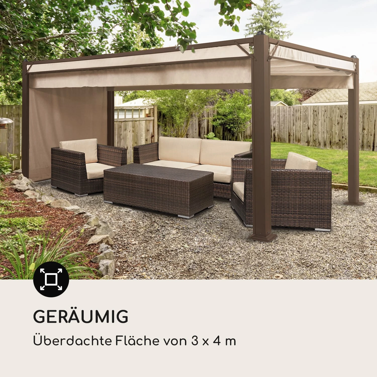 Pantheon Cortina Rust Pavillon Mit Dach 3x4 M 4 Seitenteile 6 Pantheon Cortina Rust Pavillon Mit Dach 3x4 M 4 Seitenteile – Bild 4