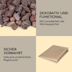 Prati Gas-Feuerstelle 13 KW Elektrisches Zündsystem Lavasteine Inkl. Regenschutz -Wundervoller Gartenladen 10035935 de 0007 logo