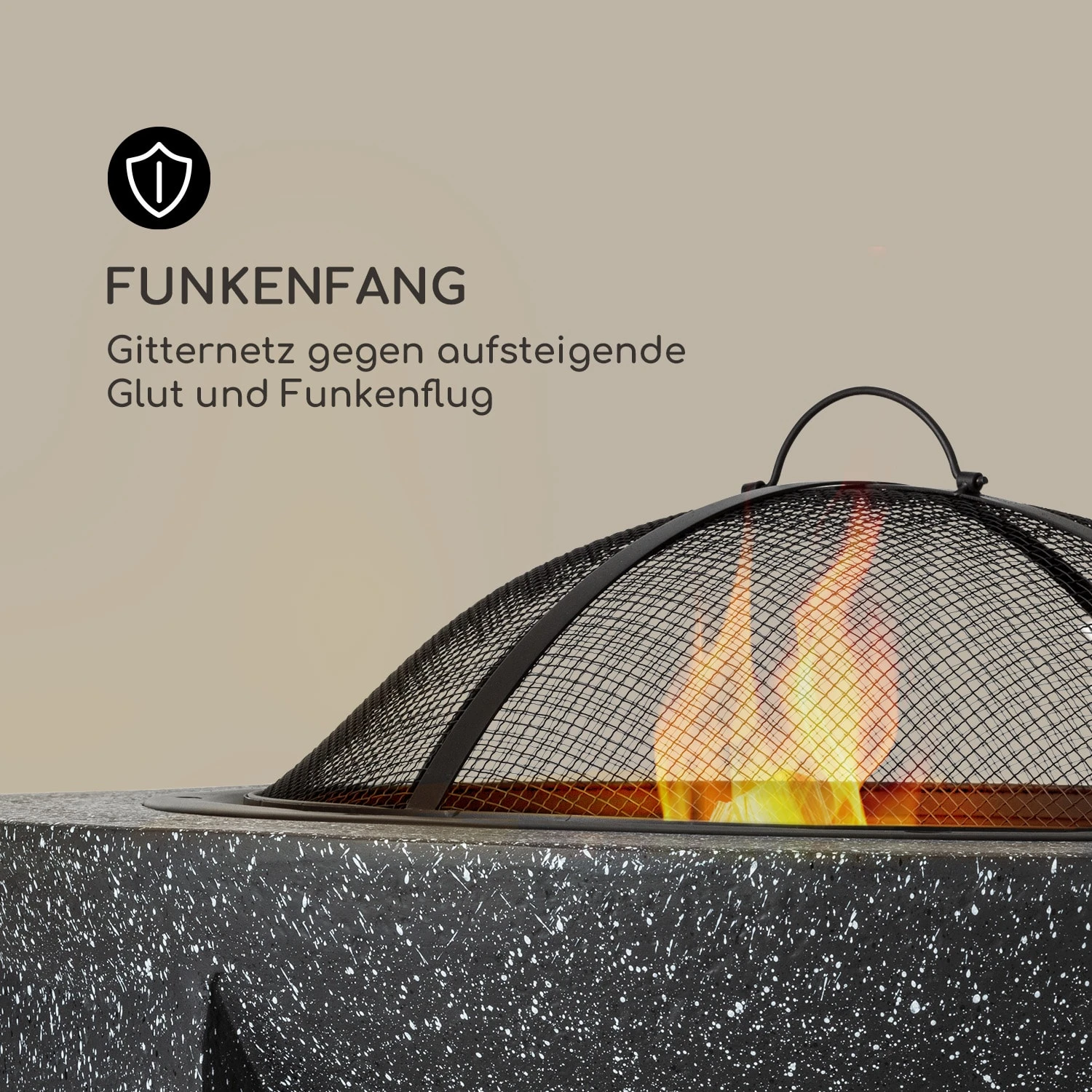 Troja Feuerschale Grill Ø 75 Cm Funkenfang Stahl Kunststein Feuerfest 7 Troja Feuerschale Grill Ø 75 Cm Funkenfang Stahl Kunststein Feuerfest – Bild 5