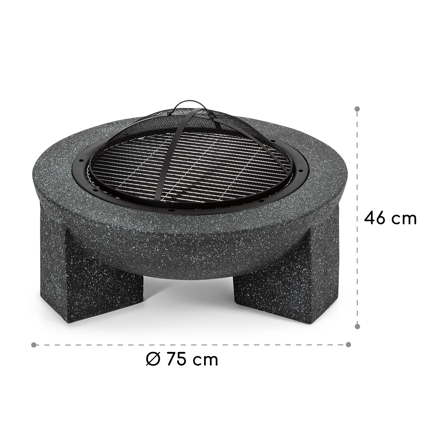 Troja Feuerschale Grill Ø 75 Cm Funkenfang Stahl Kunststein Feuerfest 10 Troja Feuerschale Grill Ø 75 Cm Funkenfang Stahl Kunststein Feuerfest – Bild 8