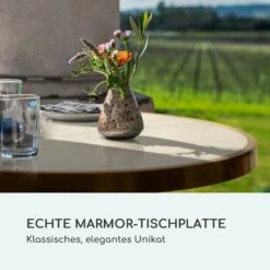 Patras Jewel Marmor-Tisch Jugendstil Ø: 57,5 Cm H: 75 Cm Gusseiserner Standfuß -Wundervoller Gartenladen 10035983 de 0003 logo