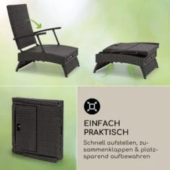 Kos Lounger Liegestuhl Mit Fußteil Stahlrahmen 6-Positionen -Wundervoller Gartenladen 10035990 de 0004 usp