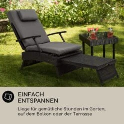 Kos Lounger Liegestuhl Mit Fußteil Stahlrahmen 6-Positionen -Wundervoller Gartenladen 10035990 de 0005 usp