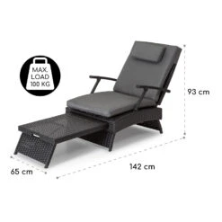 Kos Lounger Liegestuhl Mit Fußteil Stahlrahmen 6-Positionen -Wundervoller Gartenladen 10035990 de 0006 usp
