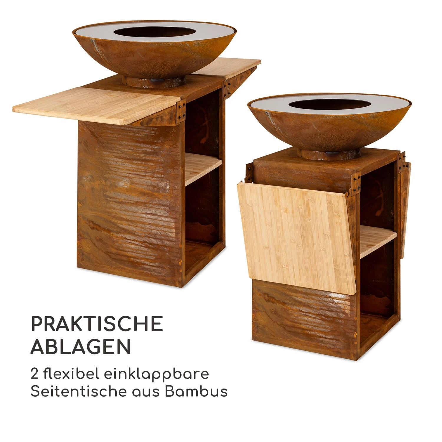 Savage 2.0 Tall Feuerschale Mit Grill Bambus-Seitentische Inkl. Wetterschutz 9 Savage 2.0 Tall Feuerschale Mit Grill Bambus-Seitentische Inkl. Wetterschutz – Bild 7