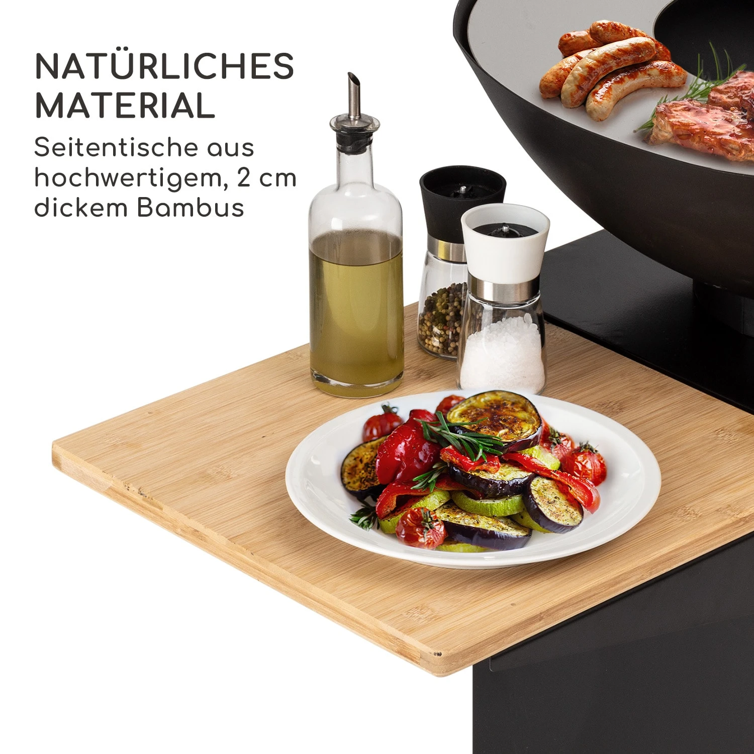 Savage 2.0 Tall Feuerschale Mit Grill Bambus-Seitentische Inkl. Wetterschutz 5 Savage 2.0 Tall Feuerschale Mit Grill Bambus-Seitentische Inkl. Wetterschutz – Bild 3