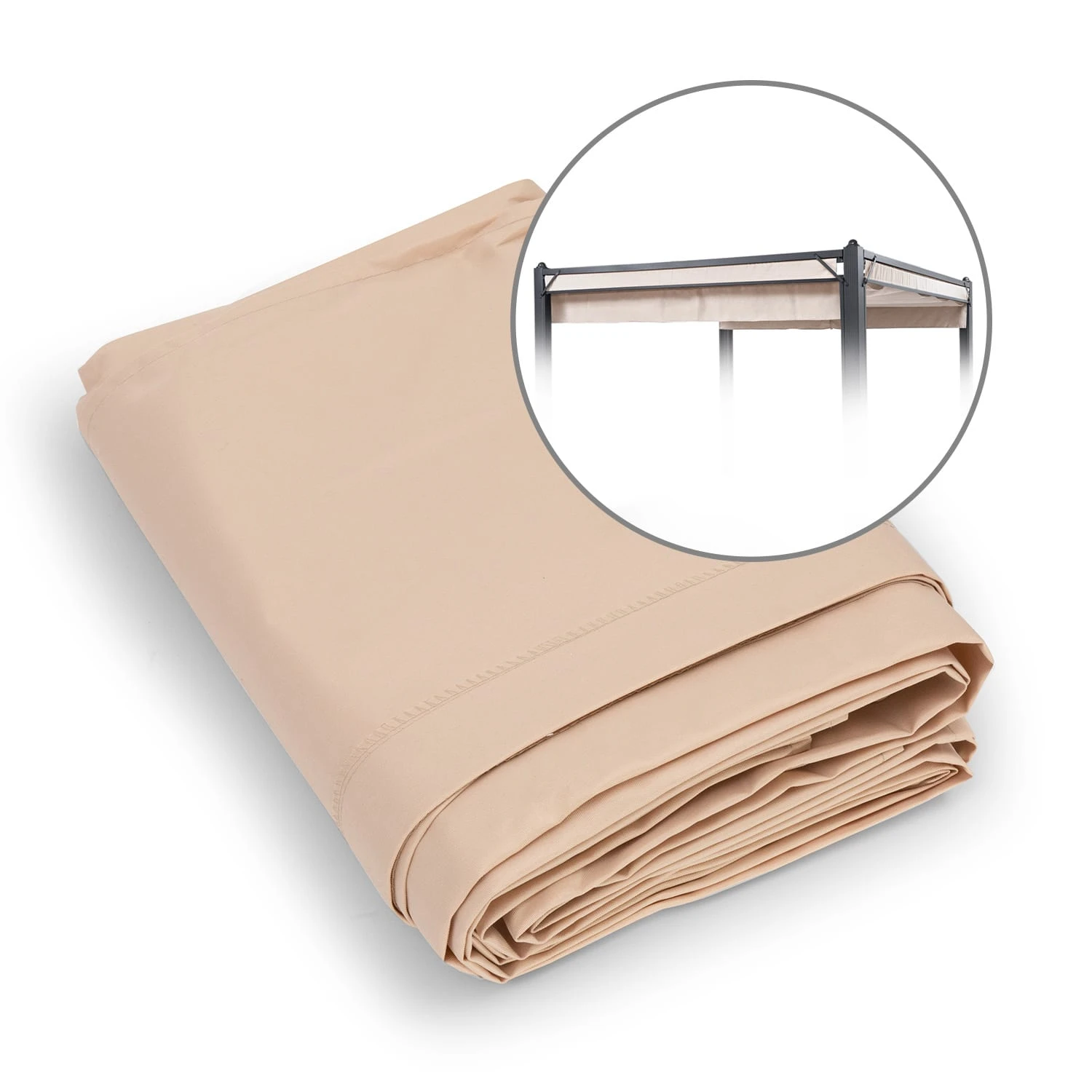 Pantheon Cortina Pergola Ersatzdach 200 G/m² Polyester-Tuch 3x3 M Inkl. Seilzug 3 Pantheon Cortina Pergola Ersatzdach 200 G/m² Polyester-Tuch 3x3 M Inkl. Seilzug