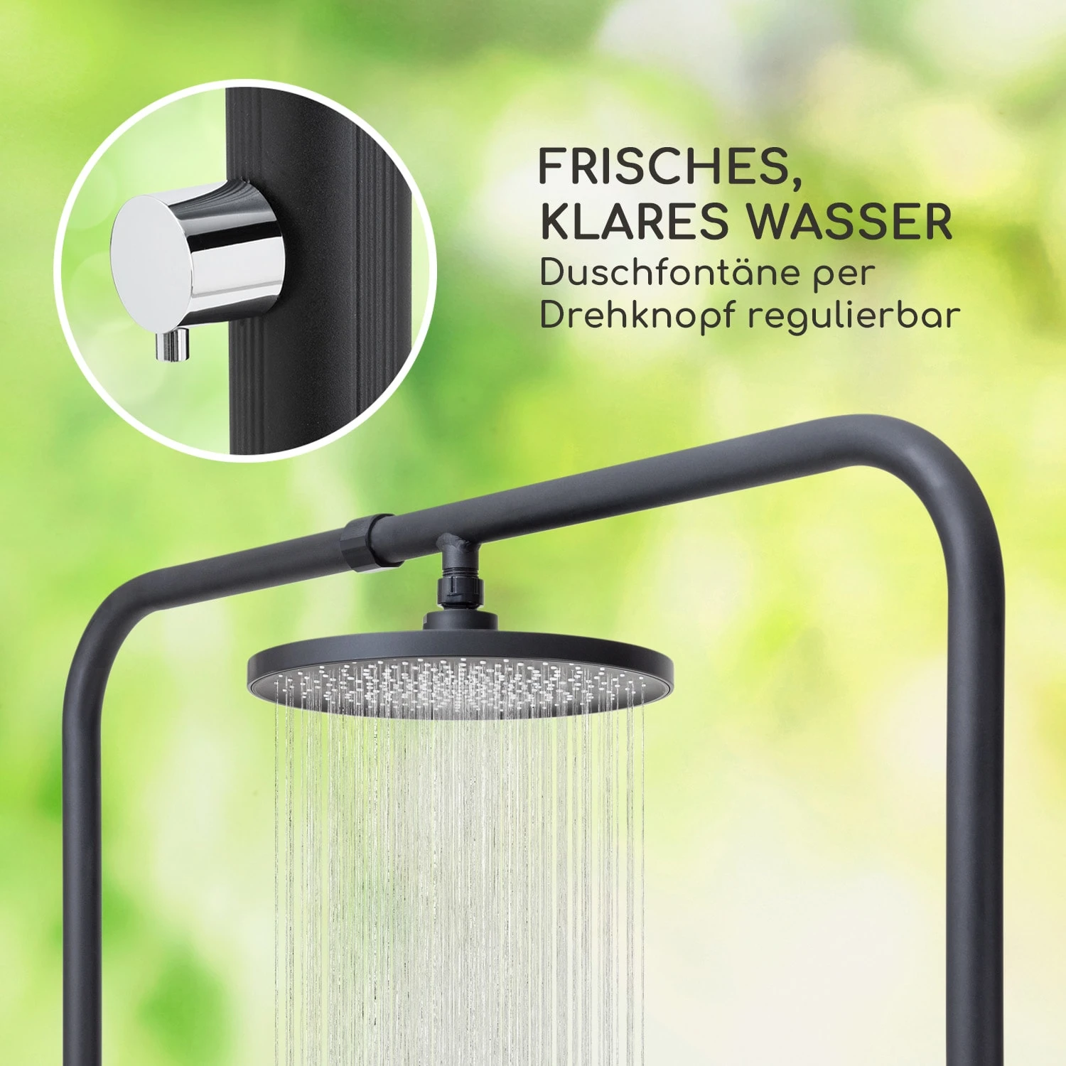 Sumatra Falls Round Gartendusche WPC Aluminium Ø 80 Cm Rund 6 Sumatra Falls Round Gartendusche WPC Aluminium Ø 80 Cm Rund – Bild 4