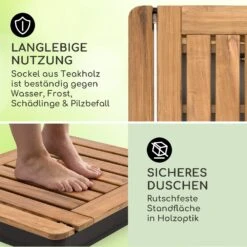 Sumatra Teak Square Gartendusche Aluminium Teakholz Tragegriff -Wundervoller Gartenladen 10036350 de 0003 usp