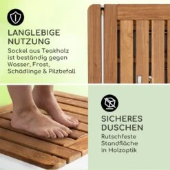 Sumatra Teak Square Gartendusche Aluminium Teakholz Tragegriff -Wundervoller Gartenladen 10036438 de 0003 usp