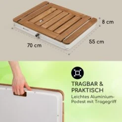 Sumatra Teak Square Gartendusche Aluminium Teakholz Tragegriff -Wundervoller Gartenladen 10036438 de 0006 usp