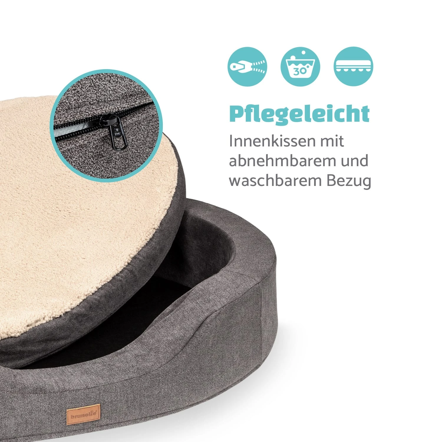 Lotte Hundebett Waschbar Orthopädisch Memory-Schaum Größe XL 7 Lotte Hundebett Waschbar Orthopädisch Memory-Schaum Größe XL – Bild 5