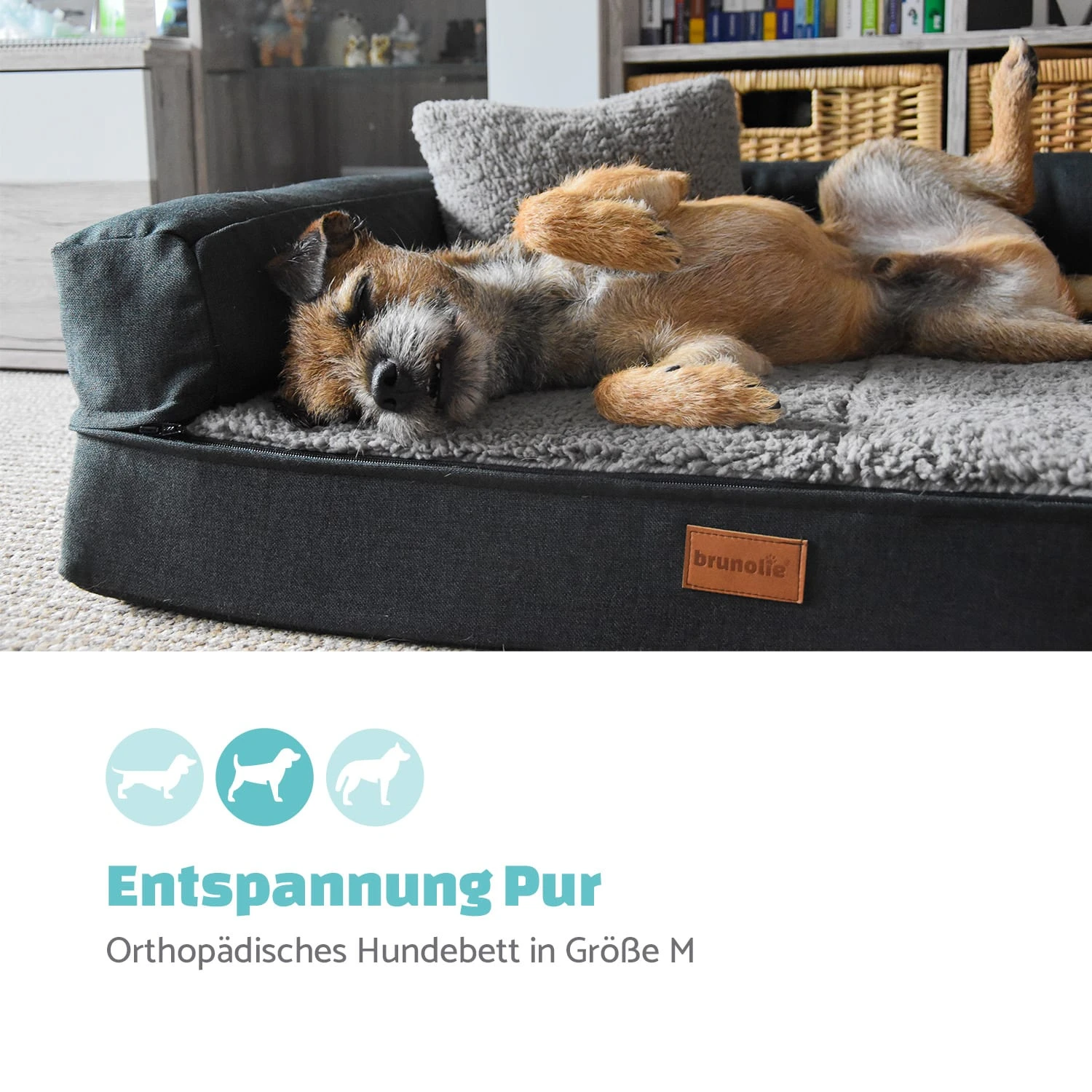 Odin Hundesofa Waschbar Orthopädisch Rutschfest Memory-Schaum Größe M 4 Odin Hundesofa Waschbar Orthopädisch Rutschfest Memory-Schaum Größe M – Bild 2