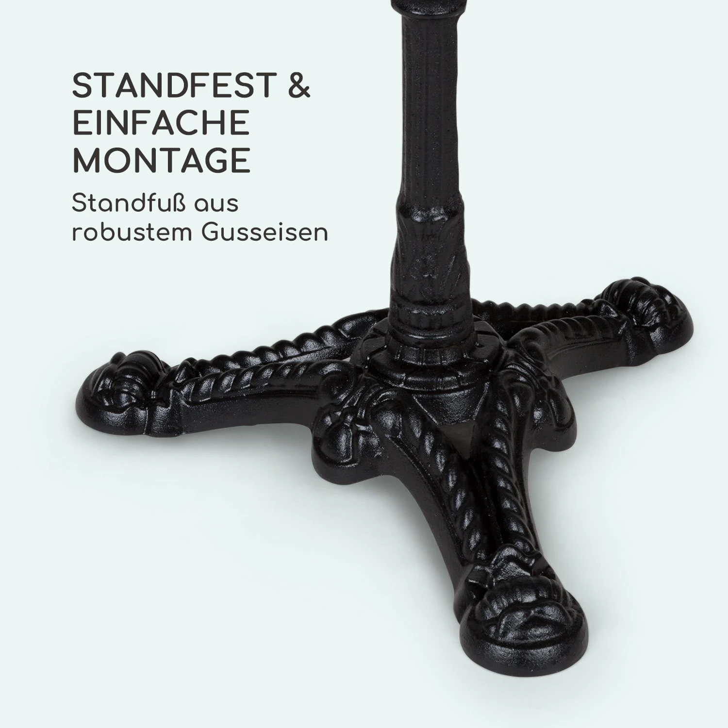 Patras Bistro-Tisch Marmortischplatte Ø60cm Gusseiserner Standfuß 7 Patras Bistro-Tisch Marmortischplatte Ø60cm Gusseiserner Standfuß – Bild 5