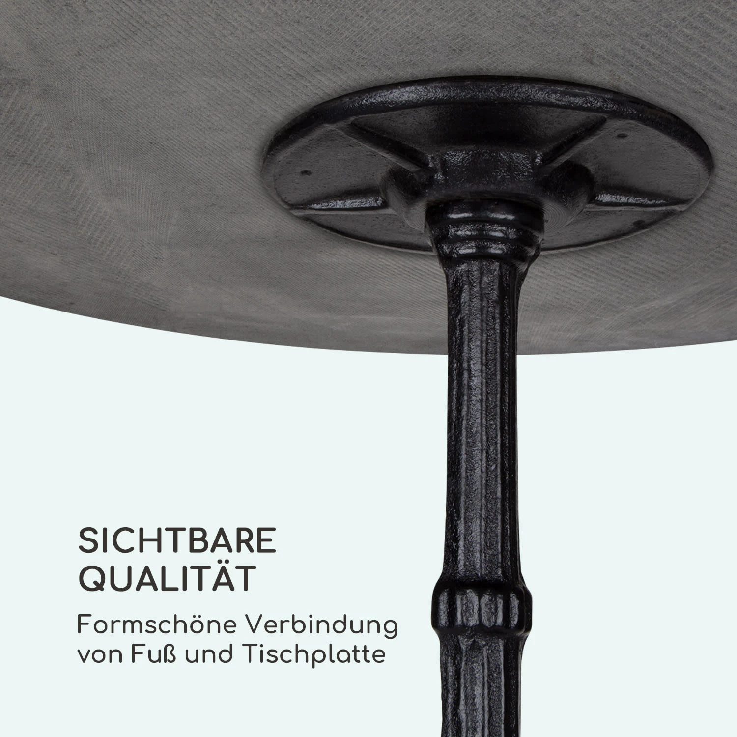 Patras Bistro-Tisch Marmortischplatte Ø60cm Gusseiserner Standfuß 8 Patras Bistro-Tisch Marmortischplatte Ø60cm Gusseiserner Standfuß – Bild 6