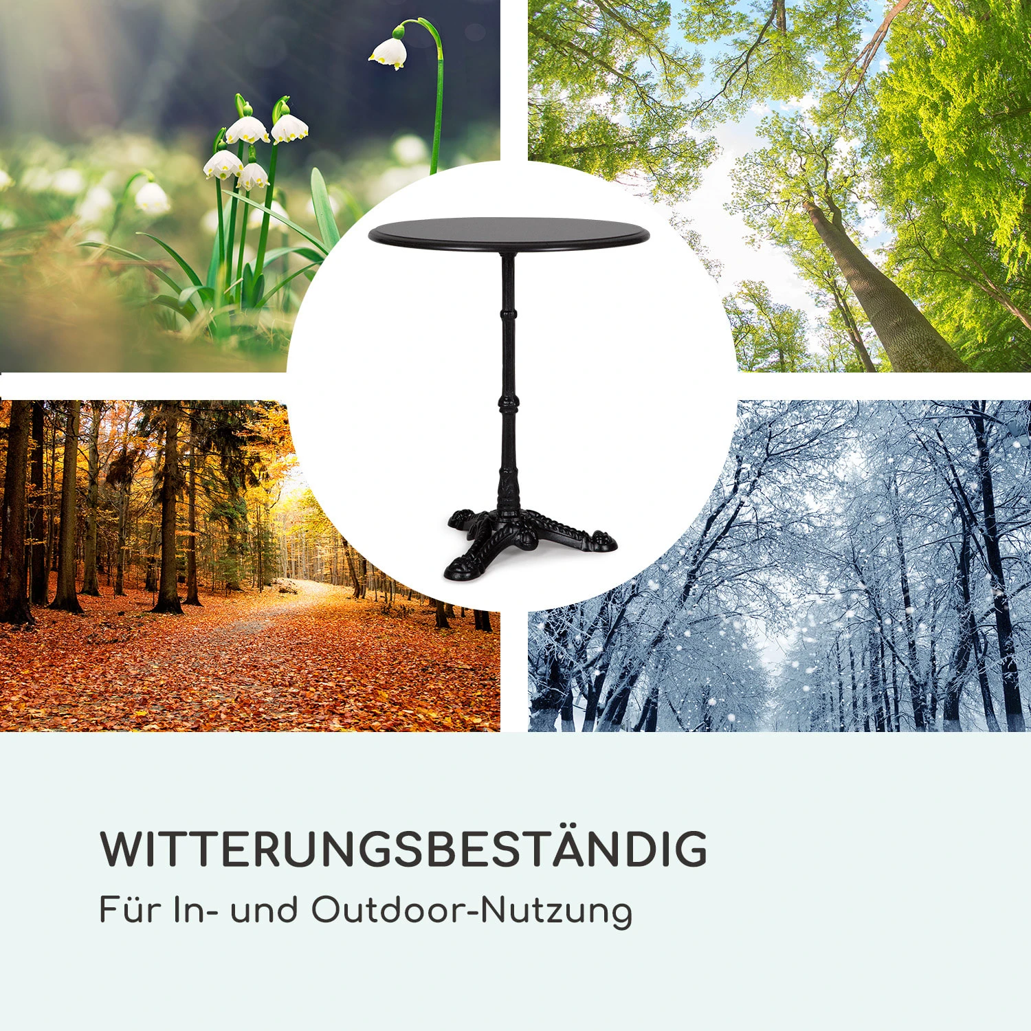 Patras Bistro-Tisch Marmortischplatte Ø60cm Gusseiserner Standfuß 9 Patras Bistro-Tisch Marmortischplatte Ø60cm Gusseiserner Standfuß – Bild 7