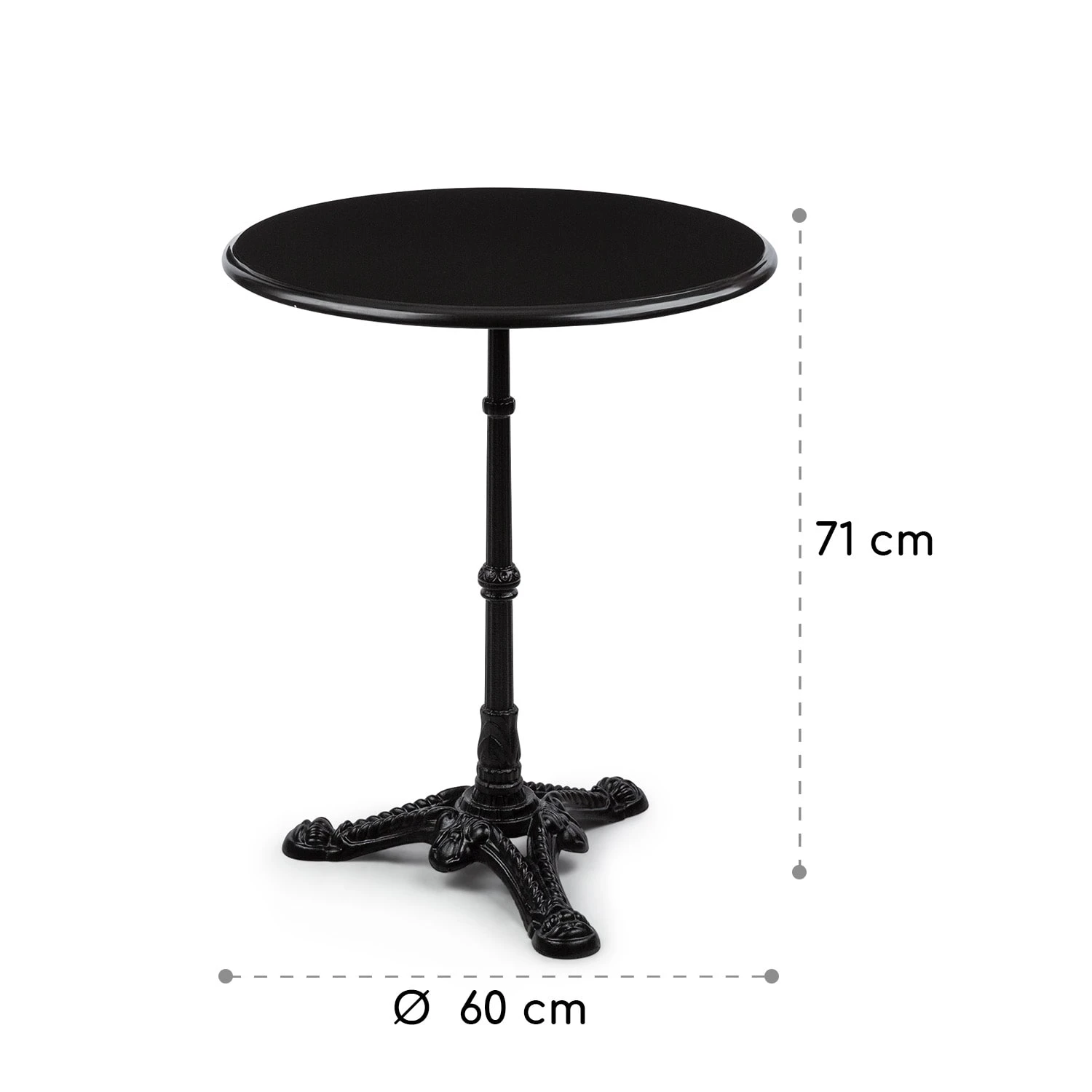 Patras Bistro-Tisch Marmortischplatte Ø60cm Gusseiserner Standfuß 10 Patras Bistro-Tisch Marmortischplatte Ø60cm Gusseiserner Standfuß – Bild 8