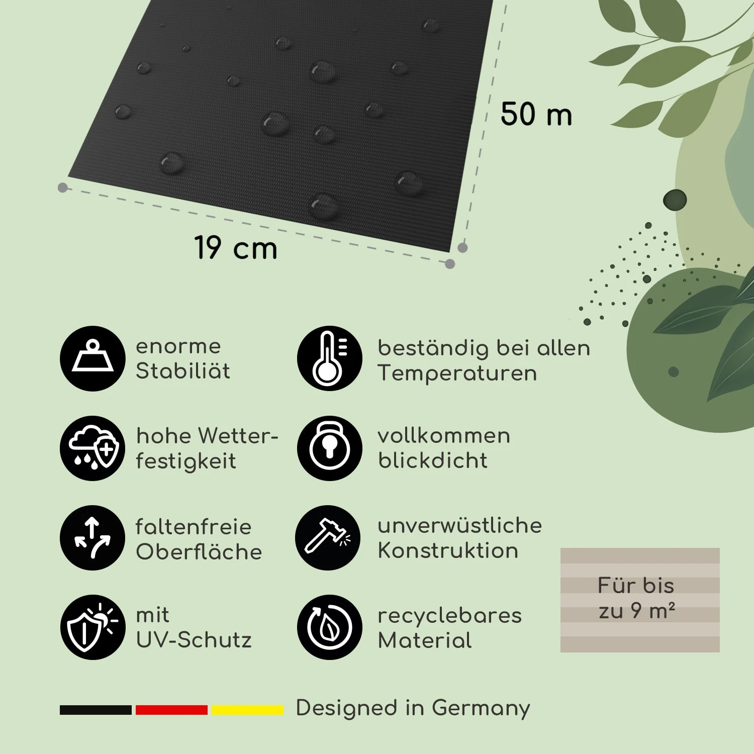 Sichtschutzstreifen Gartenzaun PVC 450 G/m² 50x19cm Clips 5 Sichtschutzstreifen Gartenzaun PVC 450 G/m² 50x19cm Clips – Bild 3