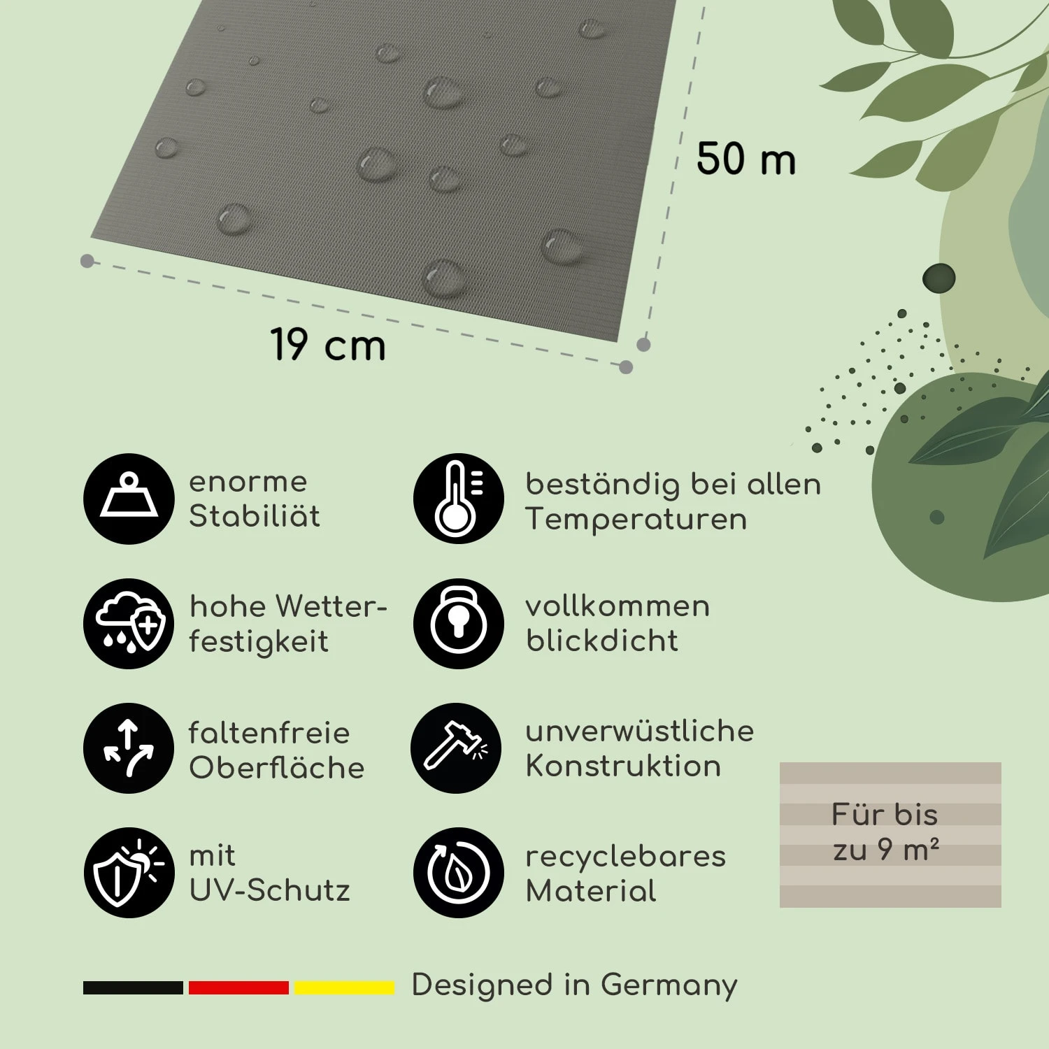 Sichtschutzstreifen Gartenzaun PVC 450 G/m² 50x19cm Clips 5 Sichtschutzstreifen Gartenzaun PVC 450 G/m² 50x19cm Clips – Bild 3