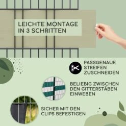 Sichtschutzstreifen Zaunblenden PVC-Hartplastik 2,53 X 0,19 M -Wundervoller Gartenladen 10037998 de 0004 usp