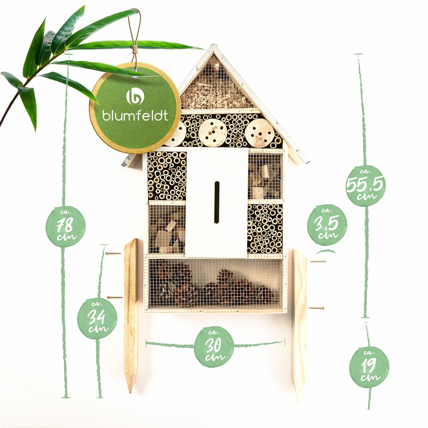 Insektenhaus Metalldach Inkl. Füße Ganzjährig Bewohnbar Pinienholz 8 Insektenhaus Metalldach Inkl. Füße Ganzjährig Bewohnbar Pinienholz – Bild 6