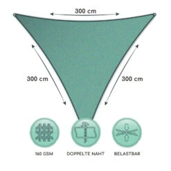 Dreieckiges Sonnensegel 3x3x3 M Befestigungsringe PE Luftdurchlässig -Wundervoller Gartenladen 10038147 de 0006 logo