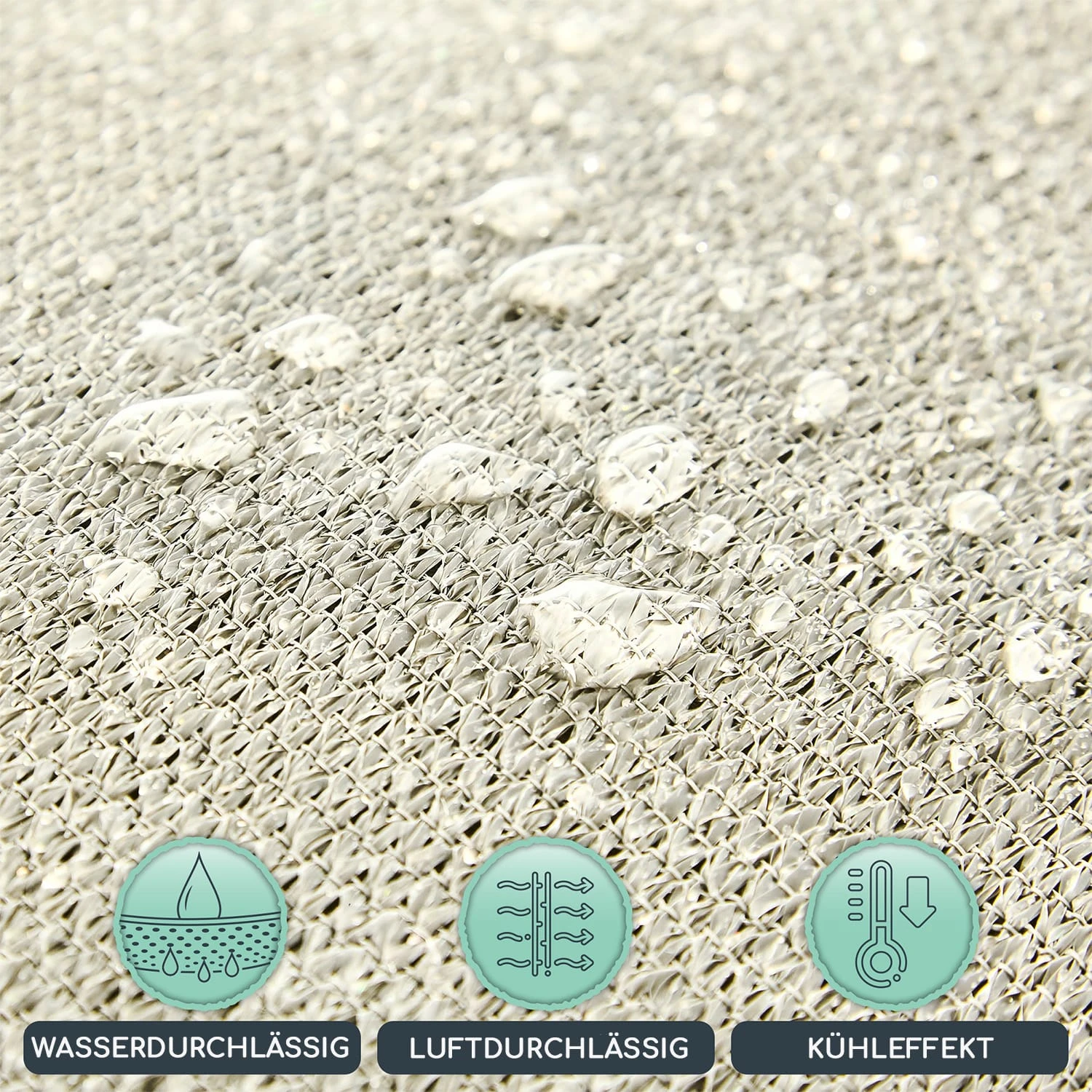 Rechteckiges Sonnensegel 4x4 M Polyester Luftdurchlässig 5 Rechteckiges Sonnensegel 4x4 M Polyester Luftdurchlässig – Bild 3