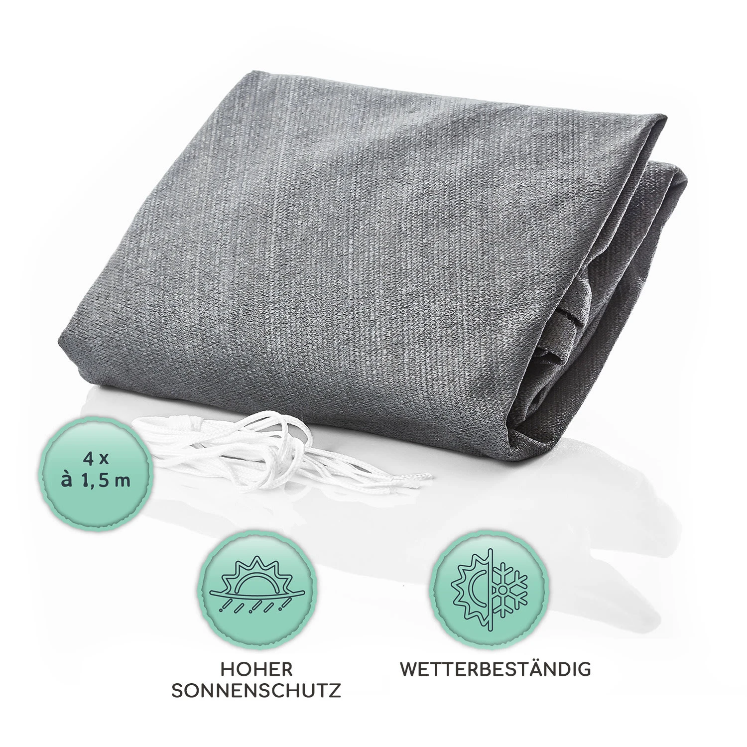 Rechteckiges Sonnensegel 5x7 M Mit Befestigungsringen Polyester Luftdurchlässig 7 Rechteckiges Sonnensegel 5x7 M Mit Befestigungsringen Polyester Luftdurchlässig – Bild 5