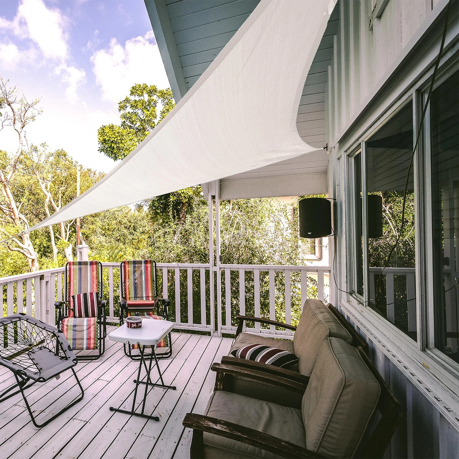 Dreieckiges Sonnensegel 3x3x3 M Polyester Luftdurchlässig 4 Dreieckiges Sonnensegel 3x3x3 M Polyester Luftdurchlässig – Bild 2