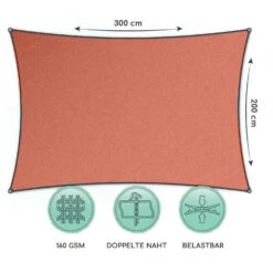 Quadratisches Sonnensegel 2 X 3 M Polyester Luftdurchlässig -Wundervoller Gartenladen 10038213 de 0006 logo
