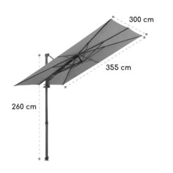 Saint-Tropez Ampelschirm 3-Achsen-Rotation 360° Drehbar 3 X 3,55 M UV-Schutz 50+ -Wundervoller Gartenladen 10038316 yy 0007 logo